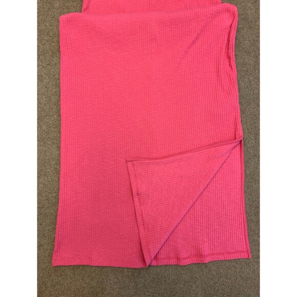 Old Navy Dress Womens XL Halter Midi Stretch Bodycon Sleeveless Pink Ribbed Knit - Picture 4 of 10